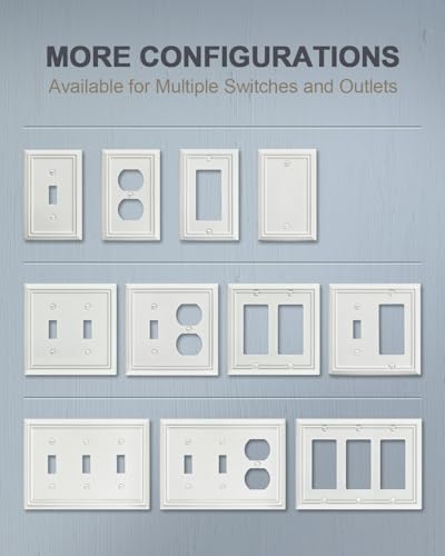 Switch Plates Outlet Covers, 2-Pack Metal Wall Plates, Off White - color: Off White, size: 1 Blank 2PK