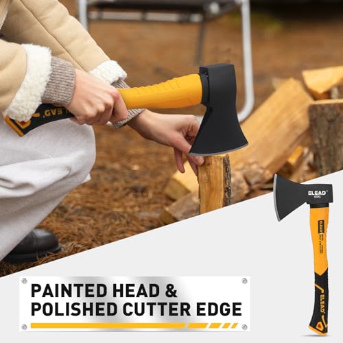 ELEAD 6-Piece Mallet Hammer Set, Fiberglass Handle Forge Steel Head, 32oz Rubber Mallet & Ball Peen Hammers, 16oz Ball Peen Hammer, 3LB Sledge & Cross Peen Hammers, 600g Wood Split Axe