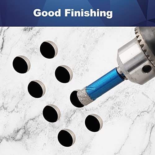 Diamond Drill Bit - BRSCHNITT 1/4 inch Masonry Drill Bits Set for Porcelain Tile Ceramic Stone Granite Marble,Hex Shank Diamond Hole Saw Drill Bit(5pcs/Pack). - size: 6/6/6/6mm+6mm
