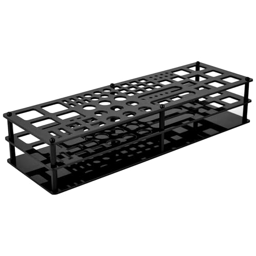 Screwdriver Storage Rack 63-Holes Acrylic Tool Stand Black
