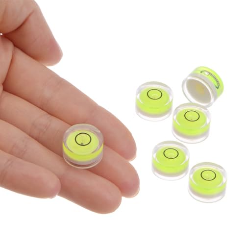 HARFINGTON Round Bubble Level, 15x8mm Mini Circular Bullseye Spirit Level for Camera Tripod Telescope Workshop Turntable Pictures Frame, Green - color: Green, size: 15x8mm