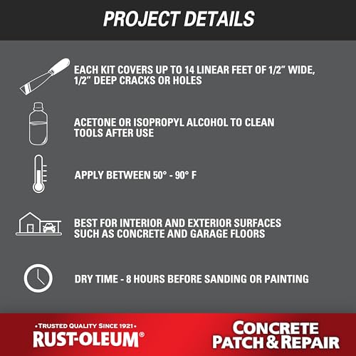 Rust-Oleum 301012 Concrete Patch & Repair, 24 oz, Gray