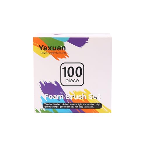 1" Foam Paint Brushes, 100 Pack, 1-Inch Painting Sponges (Black) - color: Black, size: 1"