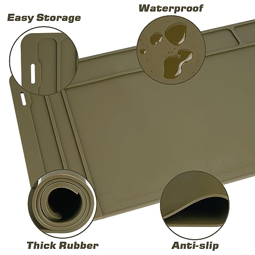 CKPART Rifle Gun Cleaning Mat, Anti-Slip Rubber Tactical Magnetic Mat, Gun Maintenance Mat,Gun Maintenance Mat for Gun Cleaning Kits 36" x 12"