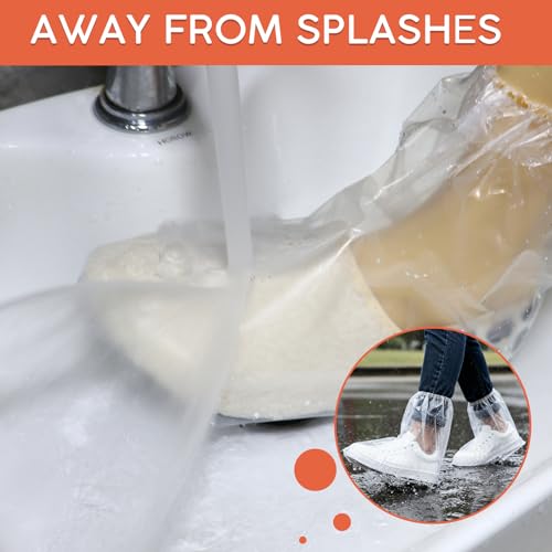 20pcs Shoe Covers for Rain Waterproof Shoe Covers for Men & Women (Clear)