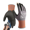 Schwer 6 Pairs Work Gloves Sandy Nitrile Coated, Touchscreen, LT5626, L - color: Grey, size: Large