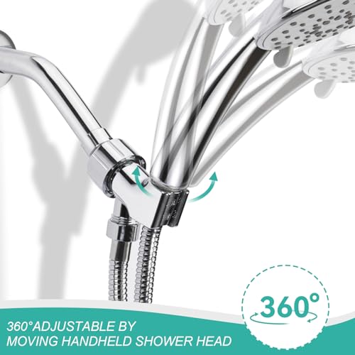 MAAYAYA Brass Ball Shower Holder, 360° Adjustable ABS Bracket, Chrome - color: Chrome