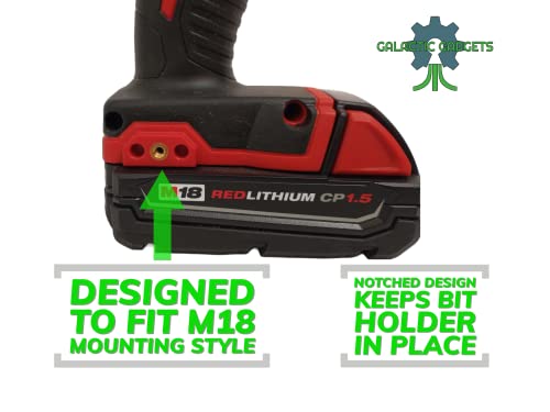 Magnetic Bit Holder for Milwaukee M18 Drill & Impact Driver - Open-Ended Pass-Through for Long Bits (Blue) - Galactic Gadgets - color: Blue