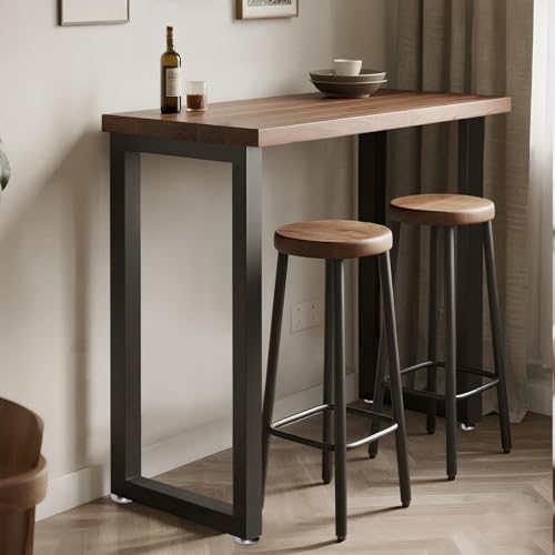 40 Inch Metal Bar Table Legs, Heavy Duty Desk Dinning Table Legs with Adjustment Feet Pads DIY Iron Furniture Feets, Set of 2,Black - size: H40 " Square