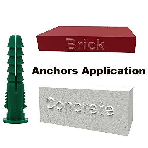 T.K.Excellent Plastic Drywall Anchors and Screws Kit, Ribbed Anchors Assortment Screws Kit, Wall Anchor Kit 400Pcs