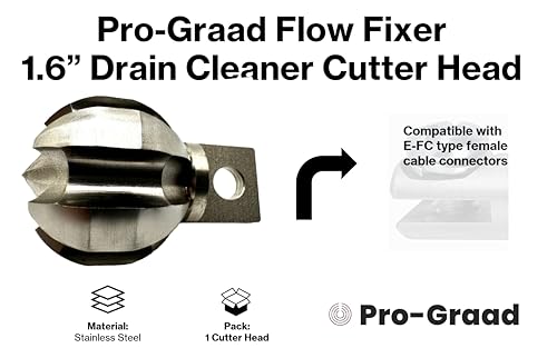 Flow Fixer Drain Cleaner Cutter Head 1.6", Ball, Slotted, for 2" - 3" Pipes - style: 1.6" (for 2" Pipes) Drain Cleaner Cutter Head