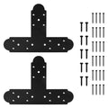 Black T Bracket, 2 pcs 13.5"x 2.9" T Shape Steel Flat Bracket Mending Plate 3mm Thickness for Wood, T Joining Brackets Connecting Brackets with Screws for Repair Wood Furniture - style: 3.5" Wide T Plate Bracket