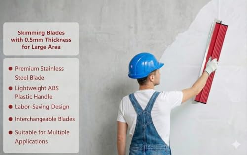 32 Inch Drywall Skimming Blade, Replaceable 0.50mm Stainless Steel Blade, Drywall Trowel for Gyprock, Drywall and Wall-Boardrd, Ergonomically Designed Grip - size: 32 inch