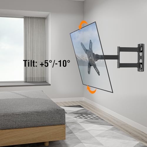 ELIVED Full Motion TV Wall Mount, 14-42" TV Monitor, VESA 200x200, 44 Lbs - size: 3 Arms: 14.8"