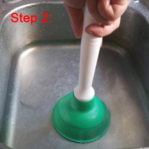 Drain Plunger, Mini Sink Unclogger, Small 4-Inch Clog Remover - color: Green + Yellow