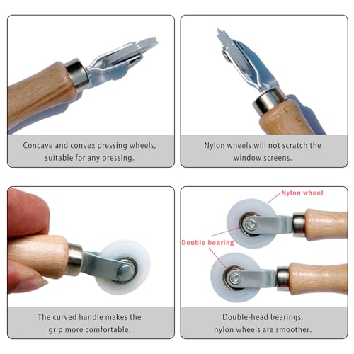 BAYTORY Window Screen Repair Kit, Nylon Roller Tool with Bearing - color: White Roller