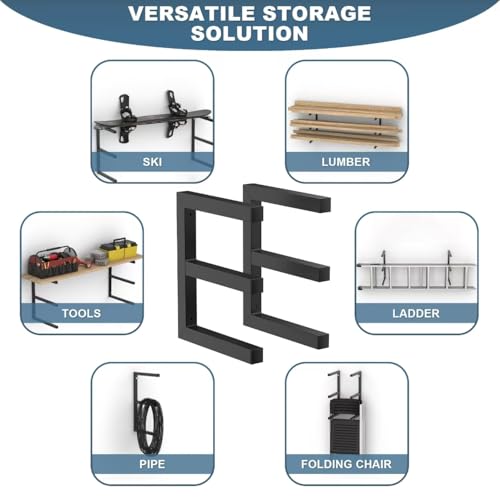 Ultrawall Lumber Storage Rack, Wall Mount Wood Storage Racks - color: Black