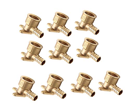 (Pack of 10) EFIELD Pex 1/2 Inch x 1/2 Inch Female NPT Drop-Ear Elbow - size: Pack of 10