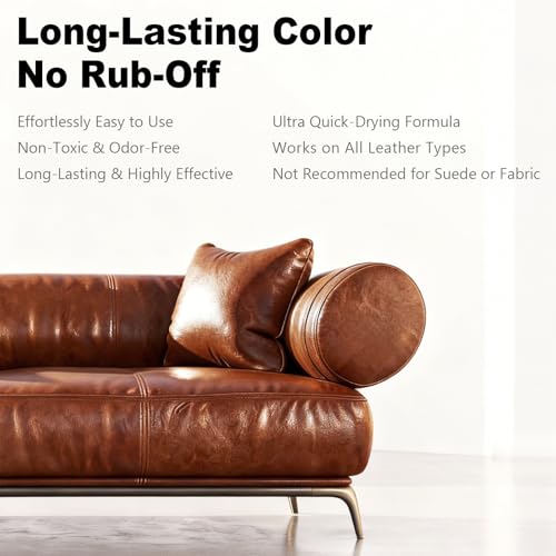 Dark Brown Leather Repair Kit, Recoloring Balm, Leather Dye | Restore Scratches, Faded & Aged Leather & Vinyl Couches, Boots, Car Seats & Furniture - color: Dark Brown