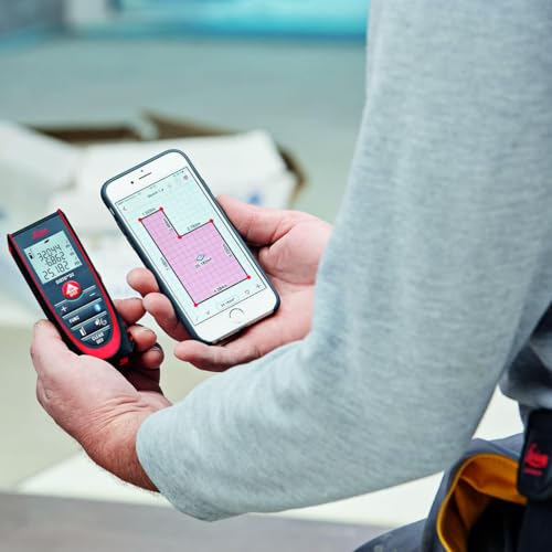 Leica DISTO D2 New 100m/330ft Metric Imperial Laser Distance Measure with Bluetooth 4.0 - Black/Red