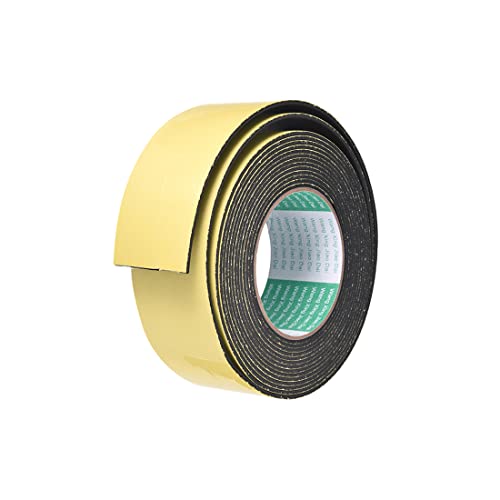 uxcell Sealing Foam Tape 50mm Wide 2mm Thick 5m/16.4ft Long, Self Adhesive Weather Strip for Window Door Insulation, Pack of 2 - size: 50mmx2mmx5m