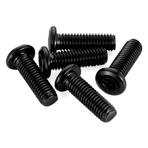 5/16-18 x 1-3/4" Flat Round Socket Screws Connector Bolts for Furniture, Stainless Steel 304 Black Finish, Full Thread, 10 PCS - size: 5/16-18 x 1-3/4"