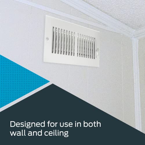 EZ-FLO 10 x 4 Inch (Duct Opening) Air Vent Cover for Wall or Ceiling, Two-Way Ventilation Register, Solid Steel HVAC Register Cover, White, 61609 (Pack of 2) - size: 10 in. x 4 in. (Pack of 2)