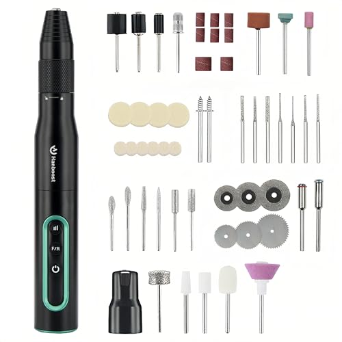 Hanboost S2 54-in-1 Cordless Rotary Tool Kit, 30,000 RPM Variable Speed Mini Electric Grinder with Forward/Reverse, Rechargeable Multi-Tool for Woodworking, Drilling, Polishing & Pet Nail Grooming
