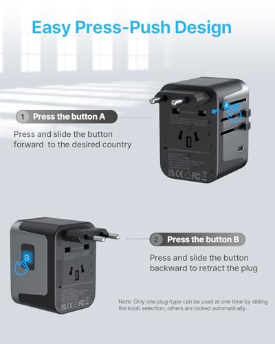 VINTAR Universal Travel Adapter 30W, International Power Adapter - color: 30W Black