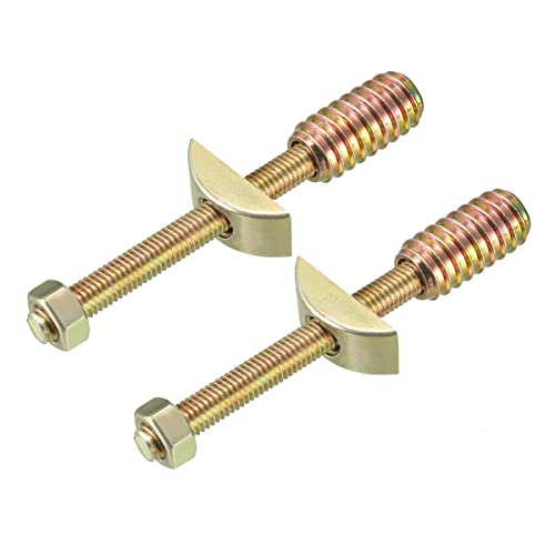 8pcs Metal Furniture Connecting Fitting Threaded Rod Connector Table Bed Assembly Fastener Bolt Nut with Half Moon Washer (M8x80mm)