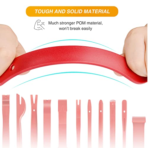 GOOACC Nylon Bumper Fastener Rivet Clips Car Clip Panel Audio Video Dashboard Dismantle Kits Installer Removal Tool (13PCS Trim Removal Tool Set) - color: Red, size: 13Pcs