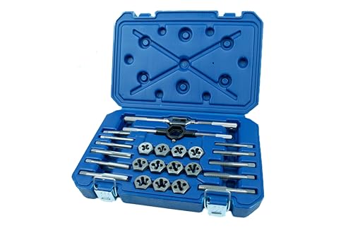 Century Drill & Tool 98904 Fractional Tap & Die Set, 24 Piece | external thread cutting, thread restoration - size: 24-Piece
