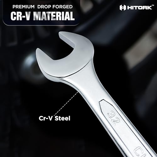HITORK 25 Piece Metric Combination Wrench Set, 6-32 mm, 12-Point CRV Steel
