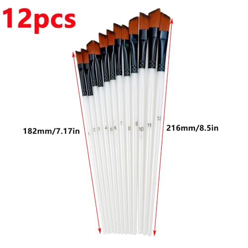 Antrader Angular Paint Brushes for Acrylic Painting,12Pcs