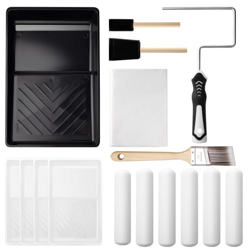 Mister Rui Paint Roller Kit, 16 Pack, 6 Inch Foam Paint Roller Set