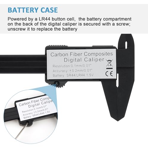 Digital Caliper, Adoric Calipers 0-6 Inch, Inch/mm Conversion, Large LCD - color: Black, size: 6"