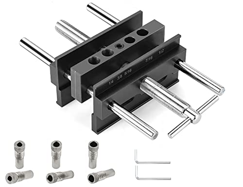 Self Centering Dowel Jig Kit Wide Capacity Drill Guide - color: Black Wide Capacity