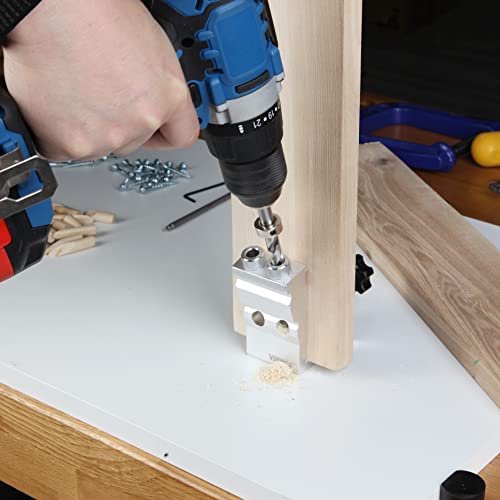 31 PCS Pocket Hole Jig Adjustable Woodworking Tools with Step Drill Bit and Robertson Screws & Bit, bezels for a Portable Unit or Mount to Bench