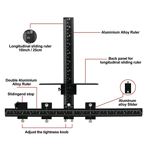 Haootadiy Cabinet Hardware Jig,Aluminum Cabinet Handle jig,Cabinet Hardware Template for Handle Pull Knob - color: Black