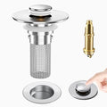 Bathroom Sink Drain Strainer, Pop-Up Bathroom Sink Stopper with Removable Stainless Steel Hair Catcher Basket, Universal Fit for US Bathroom Sinks, Showers & Floor Drains (1pcs) - color: 1pcs
