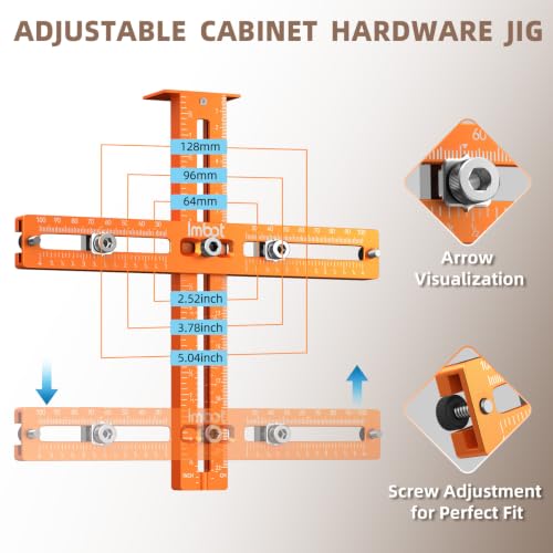 Imbot Cabinet Hardware Jig, Adjustable Cabinet Handle Jig