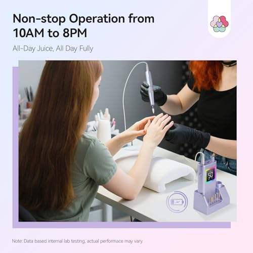 SAVILAND 50000RPM Electric Nail Drill Fast Removal for Acrylic Nail Techs - color: Purple Pro