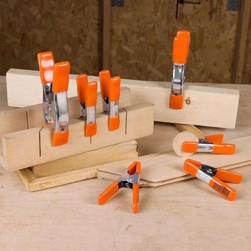 PONY 6" & 4" Heavy Duty Metal Spring Clamps with Protective Tips, 10-Piece | 2" & 1" Jaw Opening, Protective Handles and Tips, Metal Spring Clamps for Woodworking and DIY Projects - size: 6 Inch & 4 Inch 10-Piece