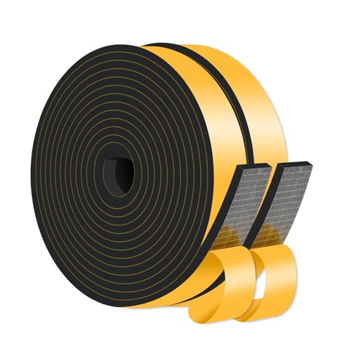 Weather Stripping Door Seal,High Density CR,1 in x 1/4 in x 26Ft - color: Black, size: 1 in x 1/4 in x 26 ft