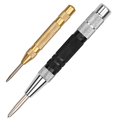 HORUSDY 2-Pack Super Strong 6" Automatic Centre Hole Punch, Adjustable Impact, Center Punch - style: 2-Piece 5''&6''