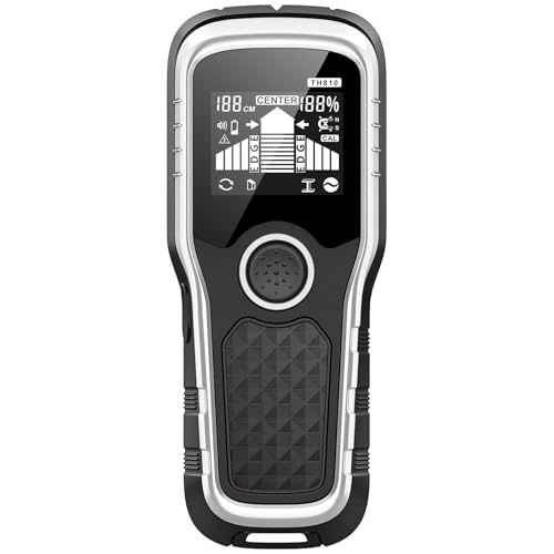 Stud Finder Wall Scanner - 6-in-1 Upgraded Multifunction Auto Detection with LCD Display & Audio Alarm for Wood, Metal & AC Wires, Ideal for Home DIY & Professional Contractors (Light Silver)