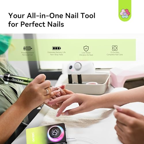 SAVILAND 50000RPM Professional Electric Nail Drill Kits for Acrylic Nails - color: A-gradient Green