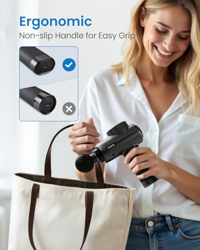 RENPHO Massage Gun Deep Tissue, Birthday Gifts for Women Men, Portable Percussion Massager for Back and Neck, Handheld Device with Carry Case, Active - color: Zenith Black