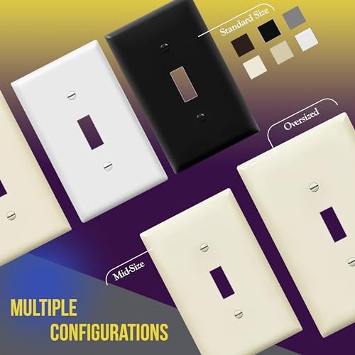 ENERLITES Toggle Light Switch Wall Plate, Gloss Finish, Jumbo Switch Cover, Oversized 1-Gang 5.5" x 3.5", Unbreakable Polycarbonate Thermoplastic, 8811O-LA, Light Almond - color: Light Almond, size: Over-Size