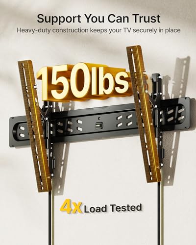 monTEK Ultra Slim Tilting TV Wall Mount for 43–95 inch TVs Holds 150 lbs - size: 43–95" Tilt